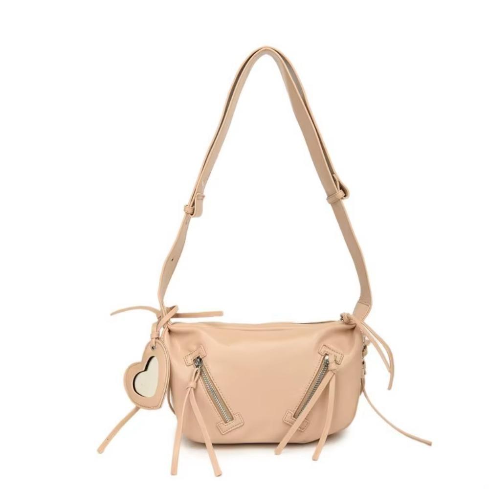 

Elegant Leather Shoulder Bag Moto Style Y2K Punk Crossbody Bag Fashion Korean Underarm Bag Daily хаки