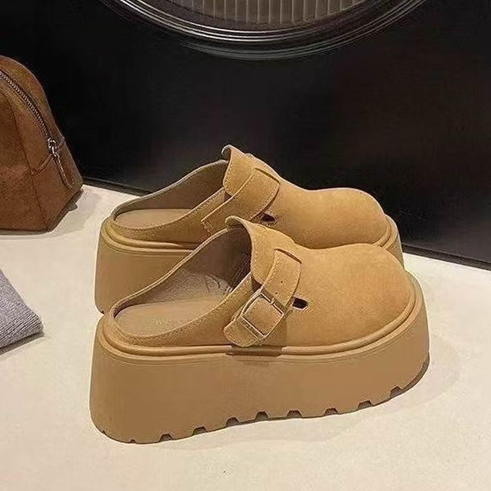 

Замшевые ботинки на толстой платформе, дизайнерские тапочки, повседневные балетки, слайды, женские, для ходьбы, модные лоферы 2025, зимние ботильоны для женщин 40 коричневый