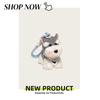 Cute Schnauzer Puppy Bag Pendant Girl Plush Doll Backpack Pendant Keychain Couple Gift