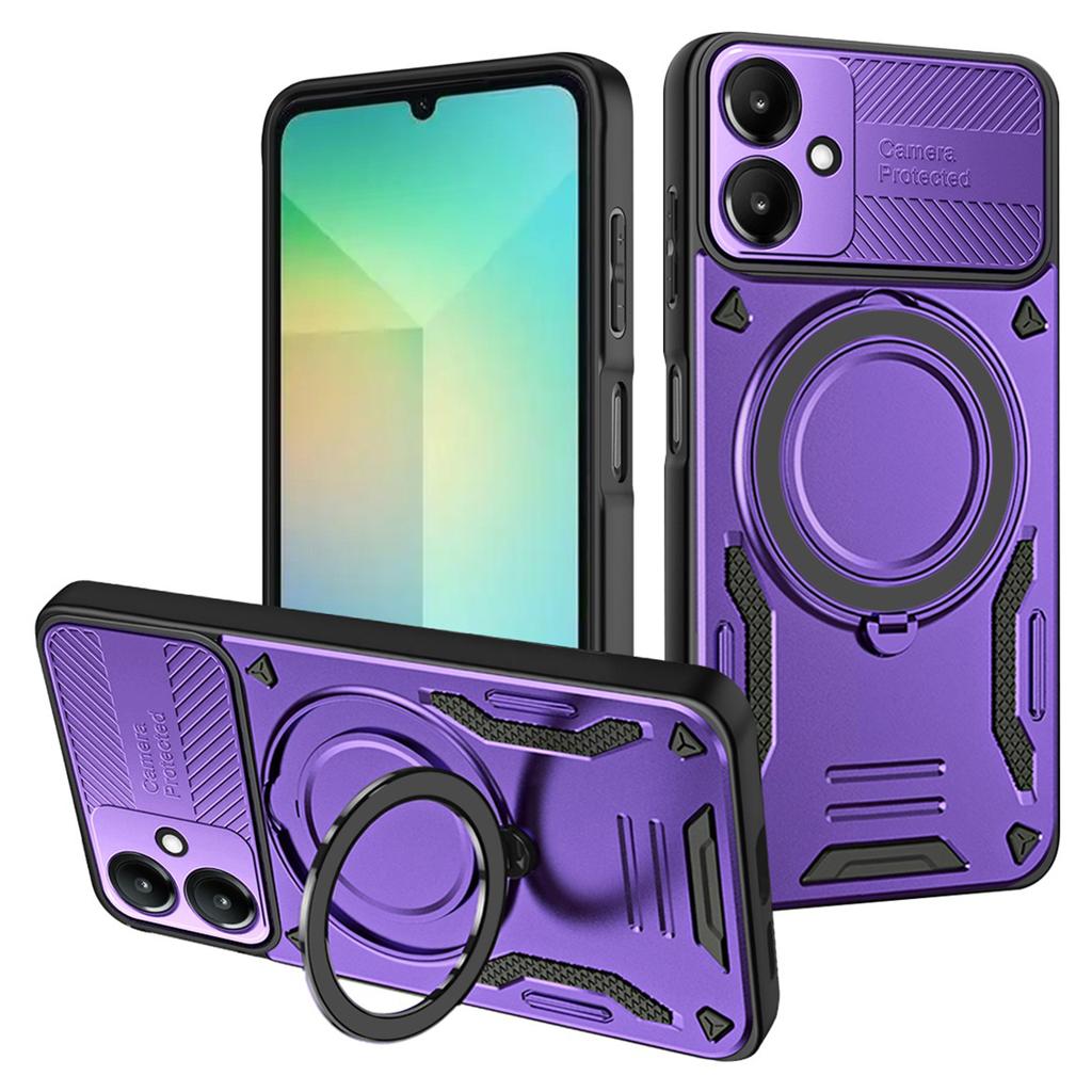 For Samsung Galaxy A07 4G Magnetic Case Shockproof TPU + PC Phone Back Cover with Kickstand