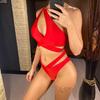 Sexy One Shoulder Strappy High Waist Bikini Female Swimsuit Women Swimwear Two-pieces Bikini Set Bather Bathing Suit Swim