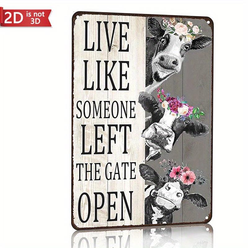 

Винтажная вывеска с коровами Живи так, будто кто-то оставил ворота открытыми Вывеска для дома, фермы, забора, ванной комнаты, спальни, настенный декор 8x12 дюймов чистый