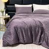 Luxury Glossy Jacquard Duvet Cover Set High-Quality Solid Satin Soft Quilt Cover Kits Four Seasons Home Accessories for Bedroom