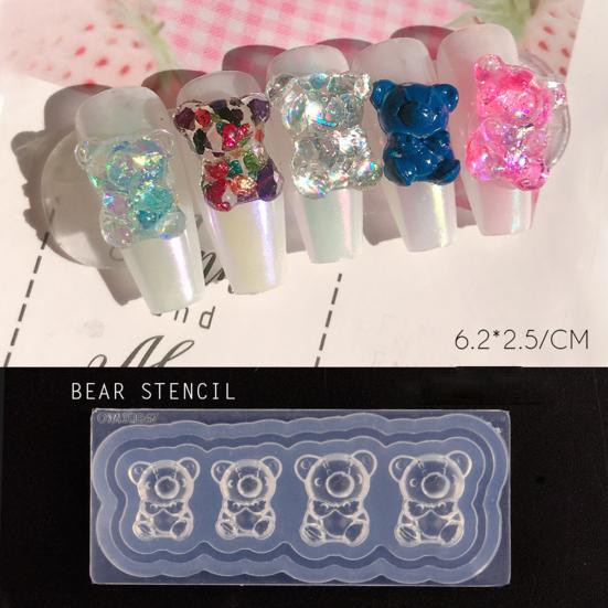 

Yousheng Nail Mold 3D Patterns Отличная пластичность Прозрачный силиконовый штамповочный инструмент для маникюра с УФ-гелем для салона красоты A