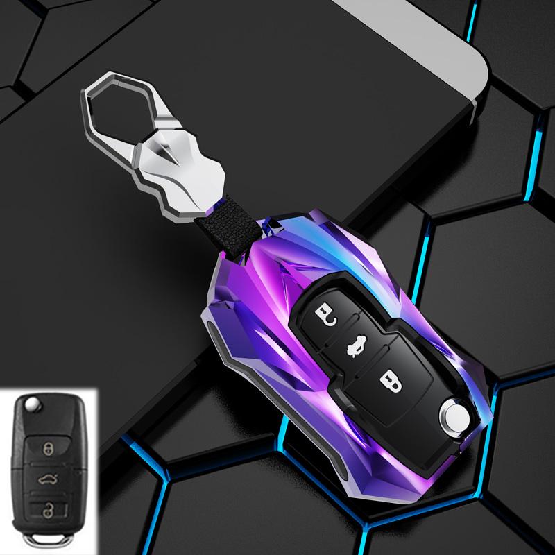 New Zinc Alloy Auto Shell Protective Car Key Case Silicone 3 Buttons Remote Fob Cover For Vw Golf Polo|Skoda Fabia Octavia