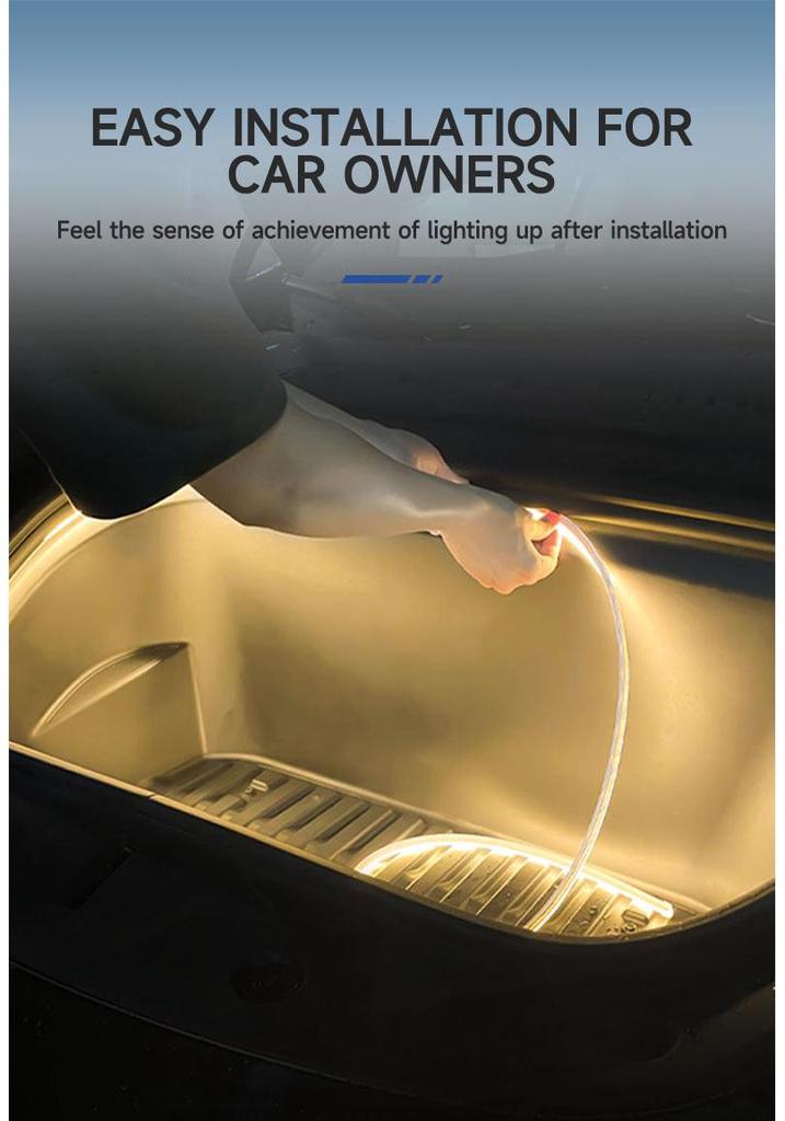 Refreshed Model Y LED Ambient Light Kit for Front & Rear Trunk – Easy Installation
