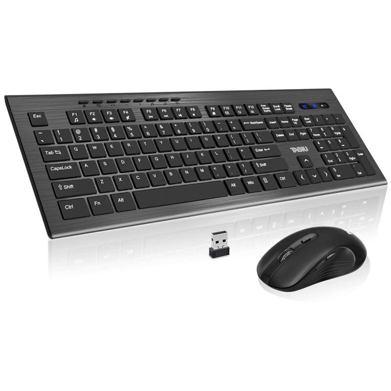 Buy Wireless Keyboard Mouse Combo 5 Level Dpi Adjustable Mouse 2.4ghz 112 Keys Silent Keyboard