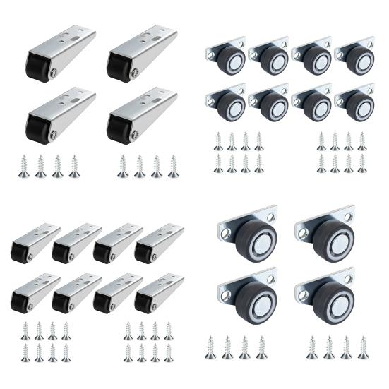 Yousheng 4/8Pcs Vertical Track Roller Wheel, Load-Bearing Anti-Sag Sliding Door Bottom Rollers, Heavy Duty Sliding Door Bottom Guide for Wardrobe