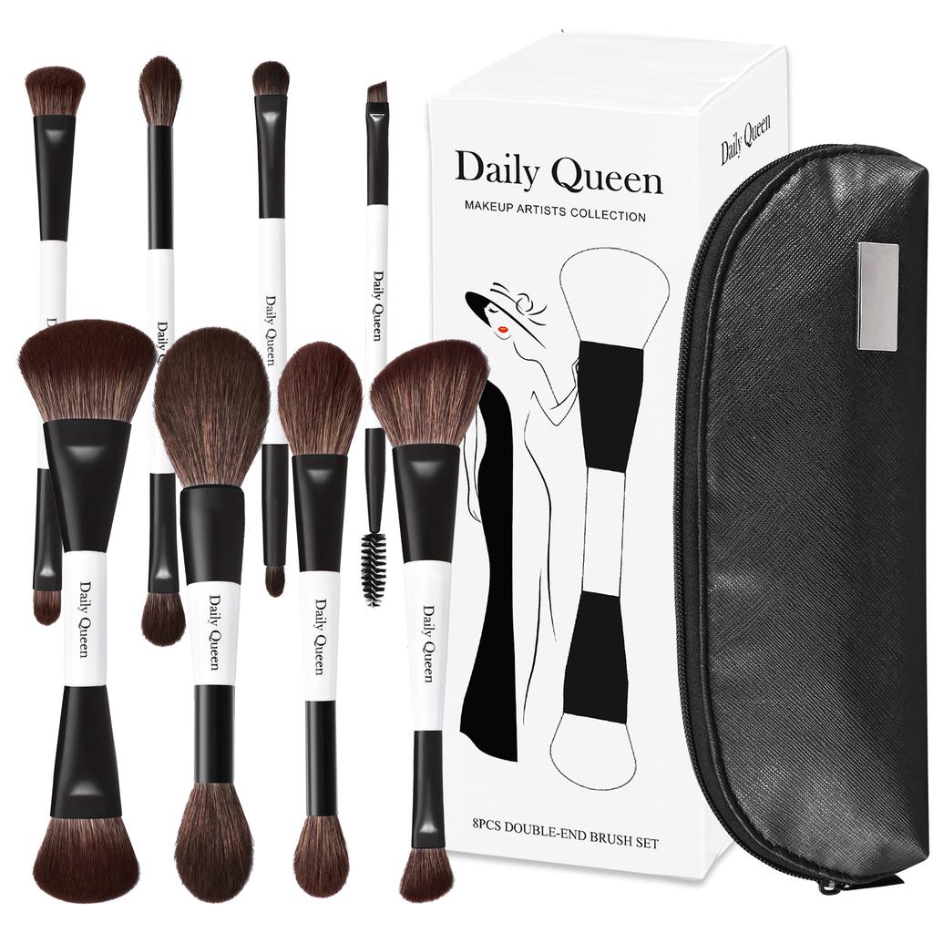 DailyQueen 30PCS High Quality GOAT Natural Hair PROFESSIONAL Pink White Black Makeup Brush Set Private Label Make Up Foundation