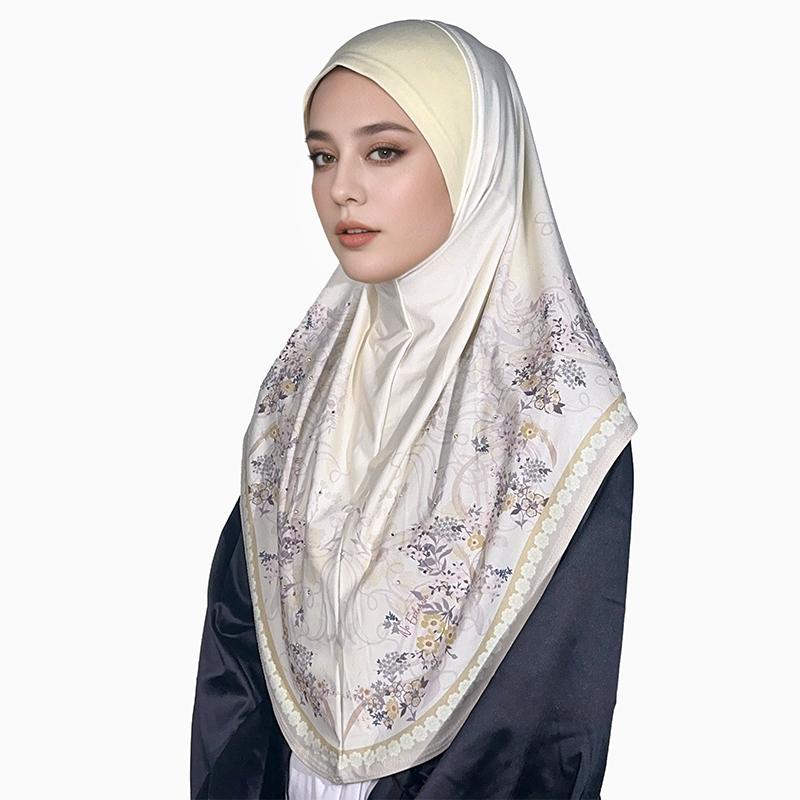 1PC Machine Washable Snap Closure Traditional Islamic Attire Elegant Hijab Gorgeous Muslim Headscarf Ideal Gift Multi-Color