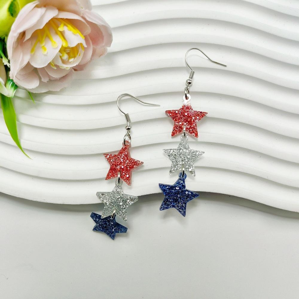 Ladies' fashionable design acrylic pentagram earrings suitable for daily wear, gatherings, and holiday gifts