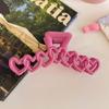New Colorful Dopamine Love Heart Hair Claw Clip Creamy Color Shark Clip Heart Ponytail Hairpin Sweet Headwear Hair Accessories