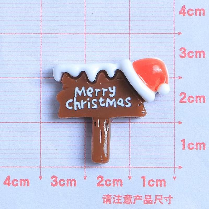 10PCS Resin Kawaii Colorful Gingerbread Man Snowman Bells Trees Flat Back Cartoon Christmas Figurines Scrapbook DIY Decor Crafts