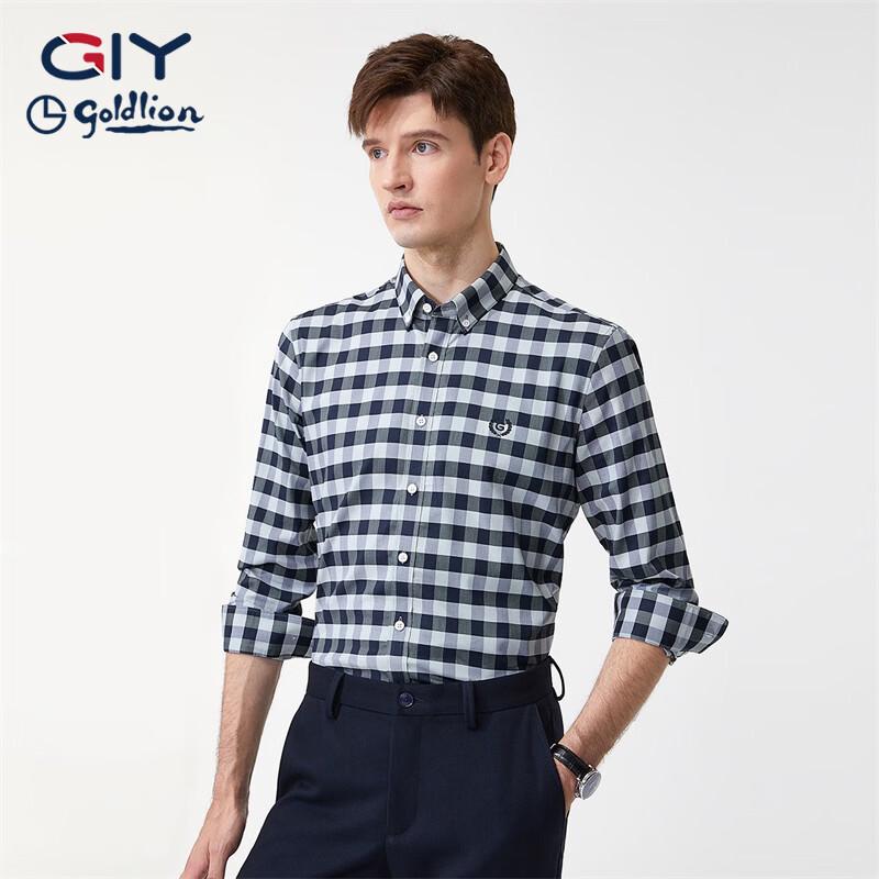 Goldlion GY Men s Casual Plaid Long-Sleeve Shirt 2XL