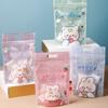 Cute Snack Ziplock Bag Cookie Candy Packaging Bag Party Gift Bag Storage Bag 4Colors Mixed New Year Wedding Party Gift Bag 50pcs