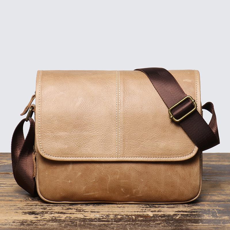 New Men's Leather Shoulder Bag with Top Layer Cowhide and Women's Fashionable and Versatile Crossbody Bag with Large Capacity