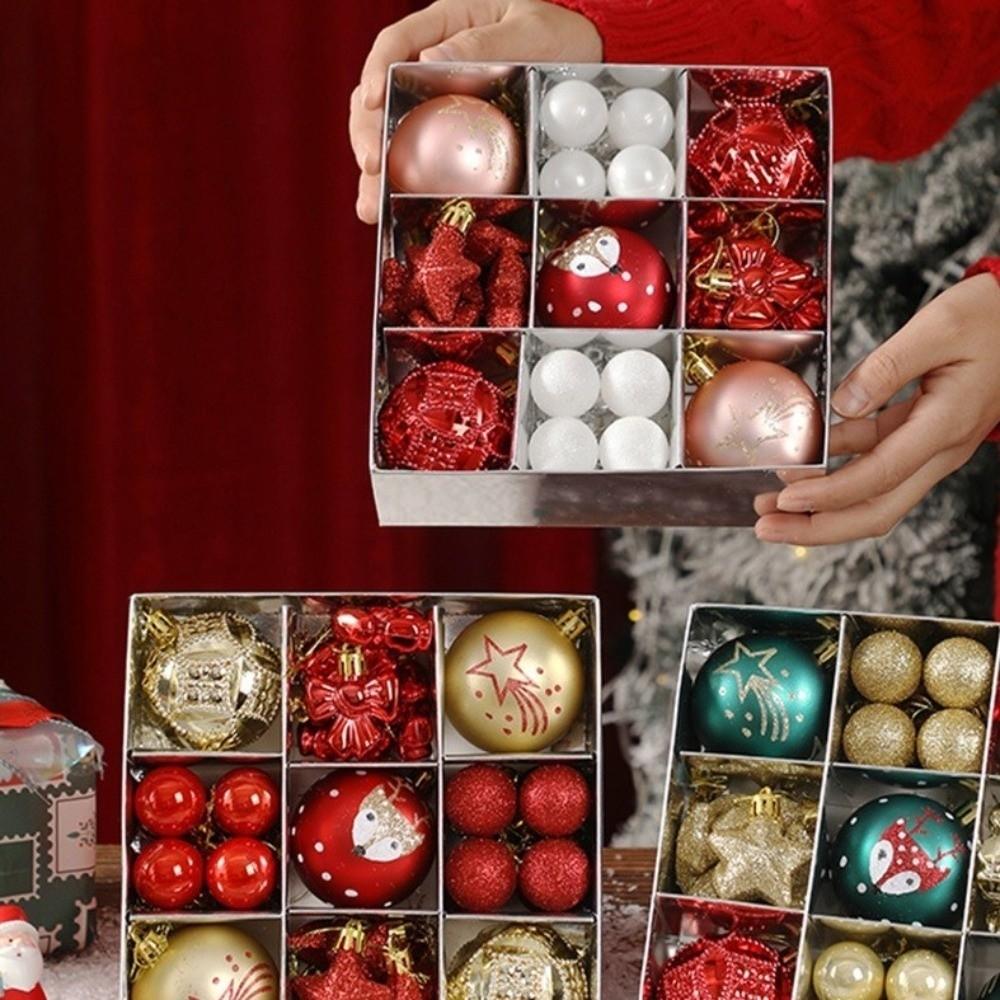35Pcs/Set 6CM Christmas Ball Shiny Xmas Baubles Durable Xmas Ornament Ball  Showcase