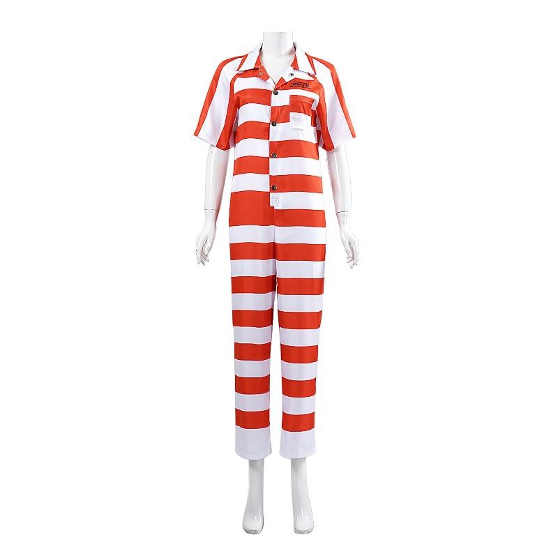 Halloween American Adult Men's and Women's Performance Costume Prisoner's Play Costume Orange Prisoner's Uniform C Uniform Factory