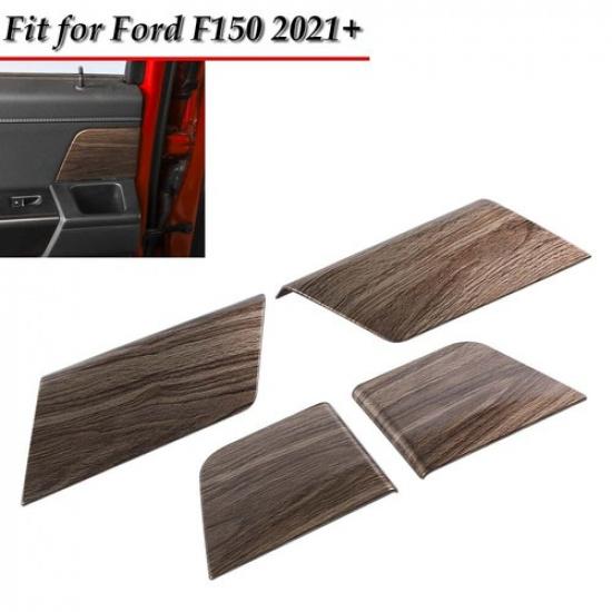 Interior Door Handle Panel Cover Trim Decor Bezels For Ford F150 21+ Wood Grain