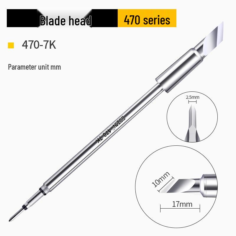C470 Universal 500W Soldering Iron with High-Quality Heating Core, Blade & Horseshoe Tips for Large Solder Joints
