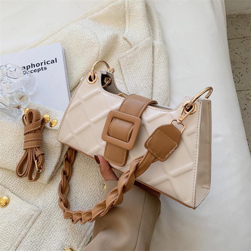 New PU Leather Mini Shoulder Bag Ladies Fashion Simple Style Pure Color Messenger Bag Wallet