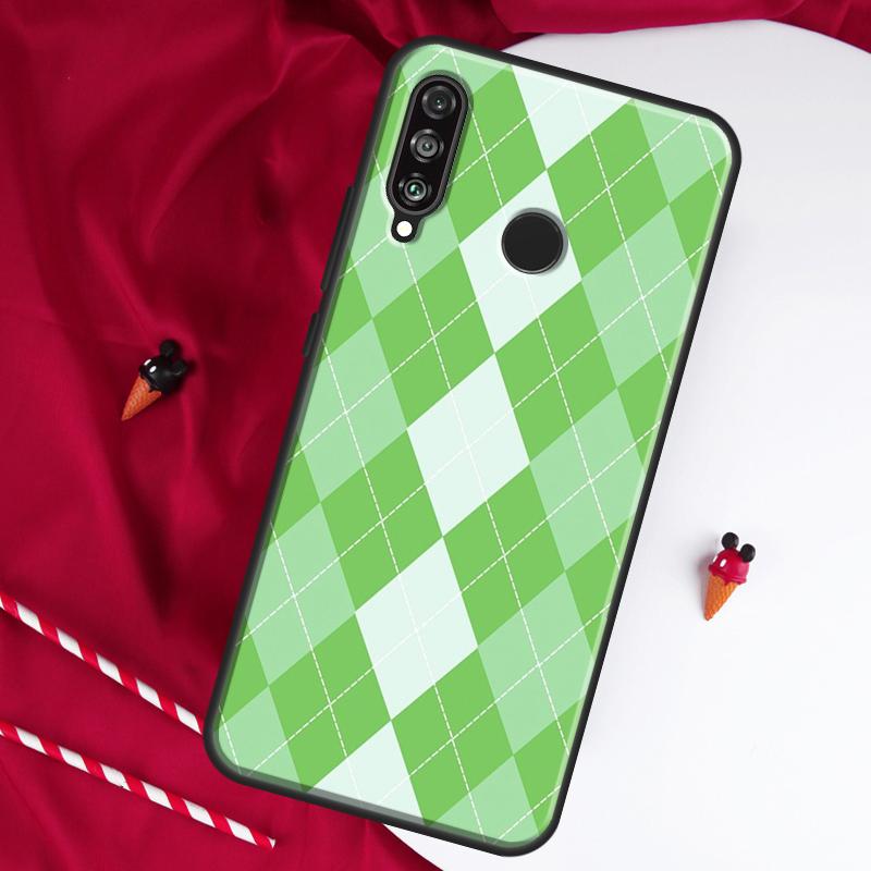Blue Argyle Pattern For Huawei Nova Y61 Y70 Y90 Y60 Y72 Y91 12s 12i 11i 7i 8i 9 10 SE P60 Pro P30 P40 Lite Case