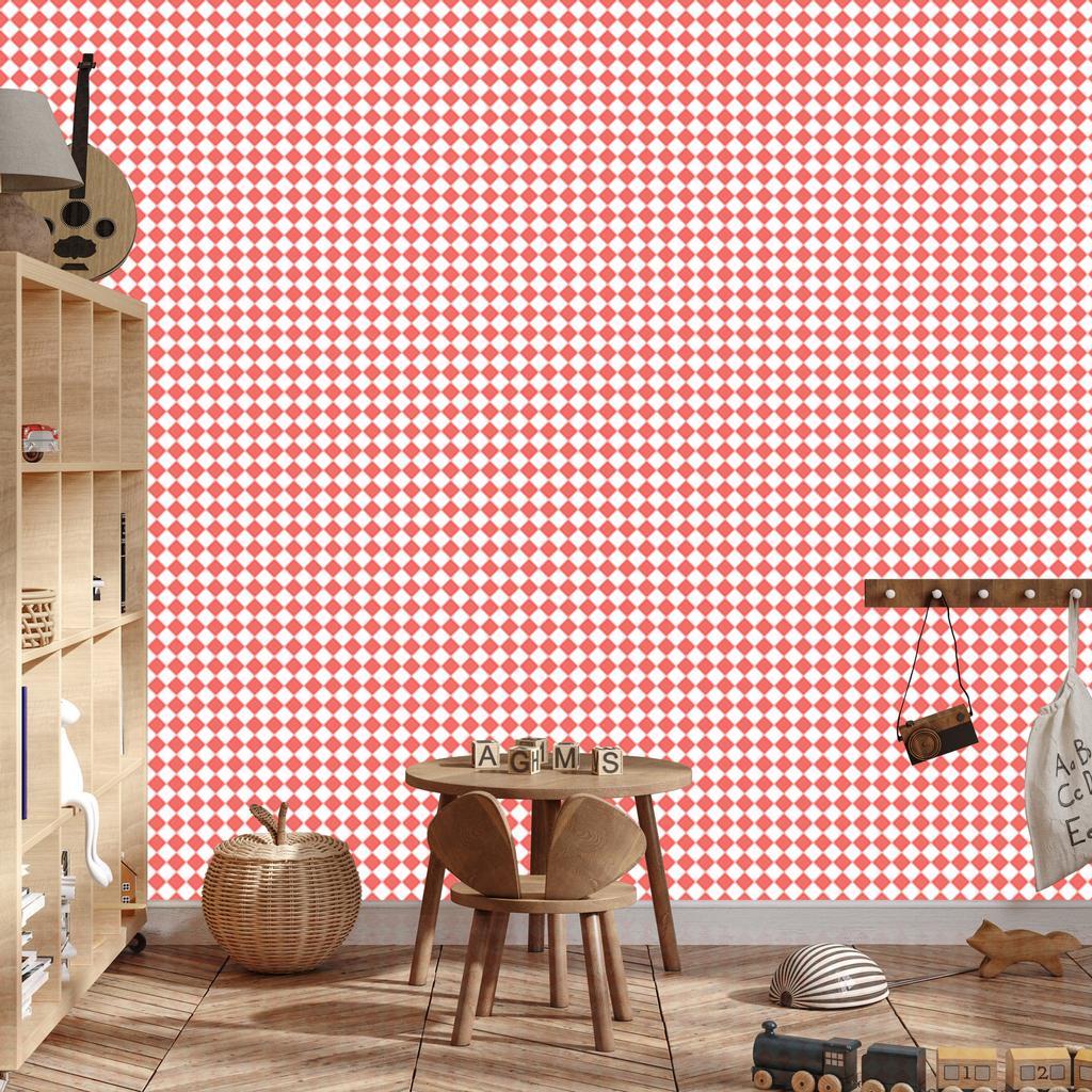 Wallpaper Geometric rhombuses coral, coral center 50x1000