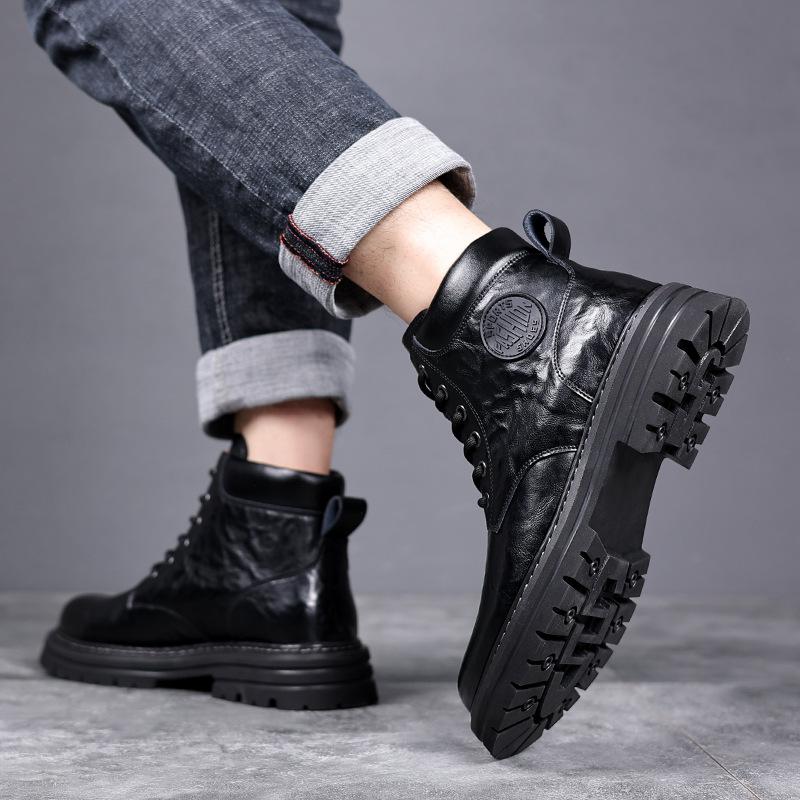 British Style Men's Formal Boots High-end Business Short Boots Men's Winter Ankle Boots Trend High Top Shoes Botas Para Hombre