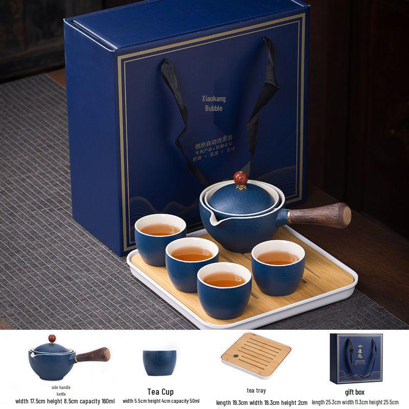 Portable Travel Kung Fu Tea Set: 1 Pot & 4 Cups in Gift Box, Custom Logo Option