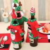 Christmas Wine Bottle Cover, Santa Snowman Reindeer Bottle Sweatshirts with Hats, Xmas Decor for Dinner Party Table Decoration