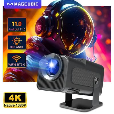 Projecteur Magcubic 4K Android 11 Natif 1080P 390ANSI HY320 Double Wifi6 BT5.0 1920*1080P Cinéma Portable Projecteur Mis à Niveau HY300