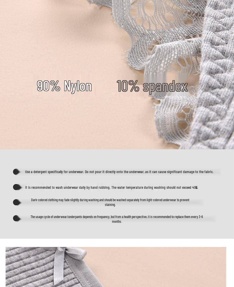 Women's Plus Size Seamless Mid-Rise Thong with Lace Trim, Breathable Pure Cotton Crotch