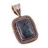 Natural Green Pietersite Gemstone 925 Solid Silver Two Tone Pendant 1.25" C3a06