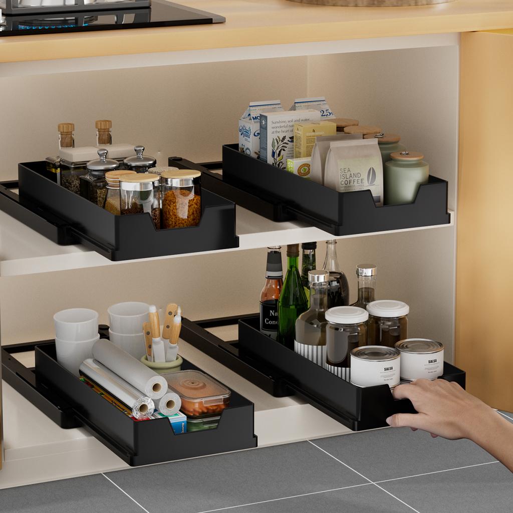 Kitchen Storage Rack Pull-out Kitchen Drawer Type Storage Tray Spice Box Storage Rack Cabinets Organizer