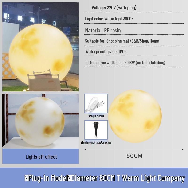 Solar-Powered Outdoor Moon Lamp: Waterproof Atmosphere Light for Gardens, Villas, and Terraces