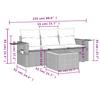 4-teiliges Gartensofa-Set mit Kissen Schwarzes Poly-Rattan