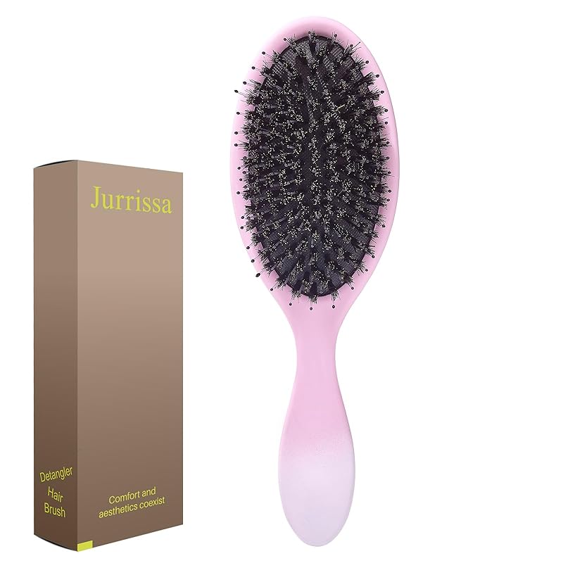 Boar Bristles Hair Brush for Women and Men, Detangling Hair Brush for Smoothing Massage Add Shine, Nylon&Boar Bristles Detangler brush for Hair