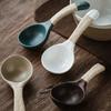 Japanese Creative Handmade Stoneware Large Soup Spoon Simple Household Tableware Ceramic Big Rice Spoons Home Kitchen Supplies