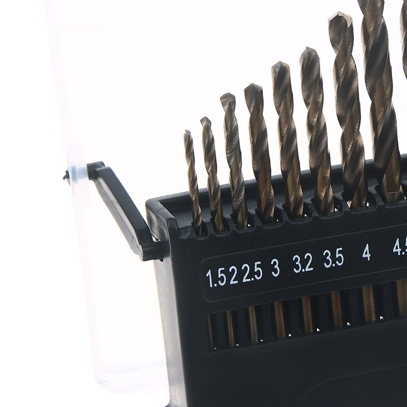 13/19/25Pcs Hss M35 Cobalt High Speed Steel Twist Drill Bit Tool Set Of Drills Accessories For Metal Stainless Steel Drilling