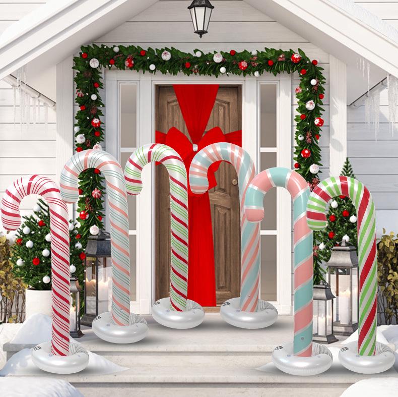 Christmas Inflatable Windmill & Lollipop Standee Decoration Set