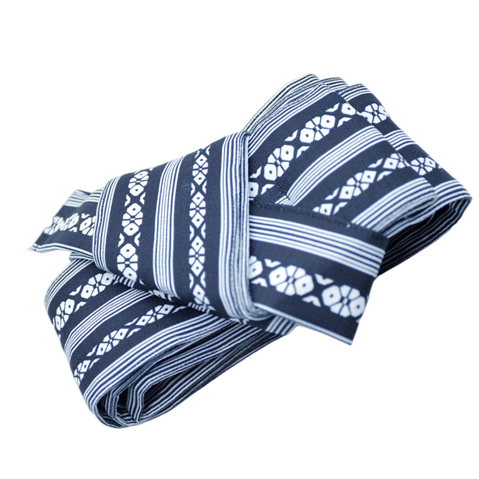 

Традиционный японский пояс оби для мужчин, регулируемая застежка на липучке, тканый материал, широкий пояс для кимоно, повседневная одежда чёрный