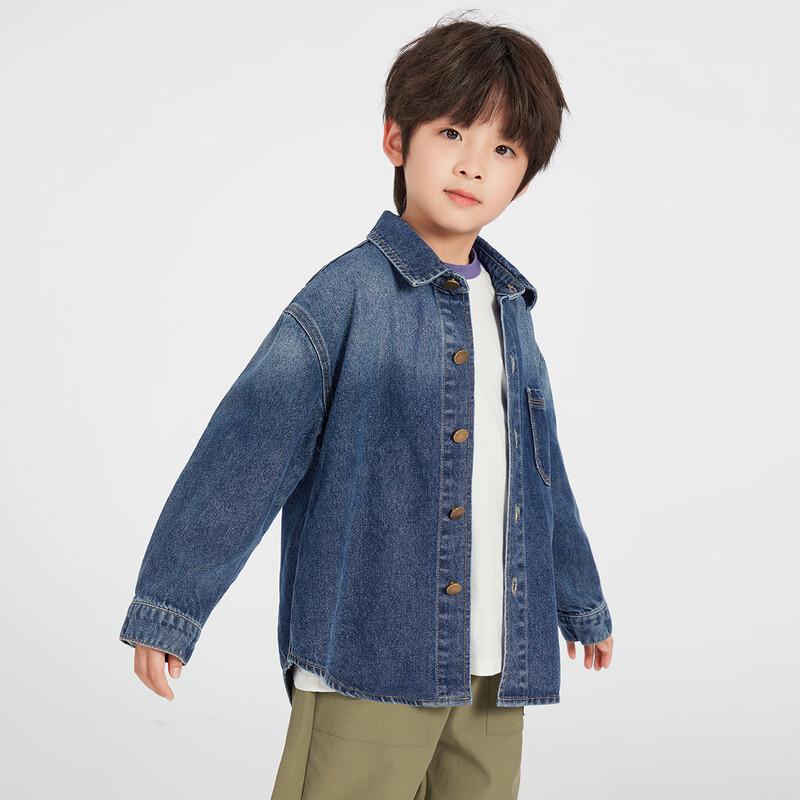 Duoduojia Boys' Embroidered Gradient Casual Denim Jacket