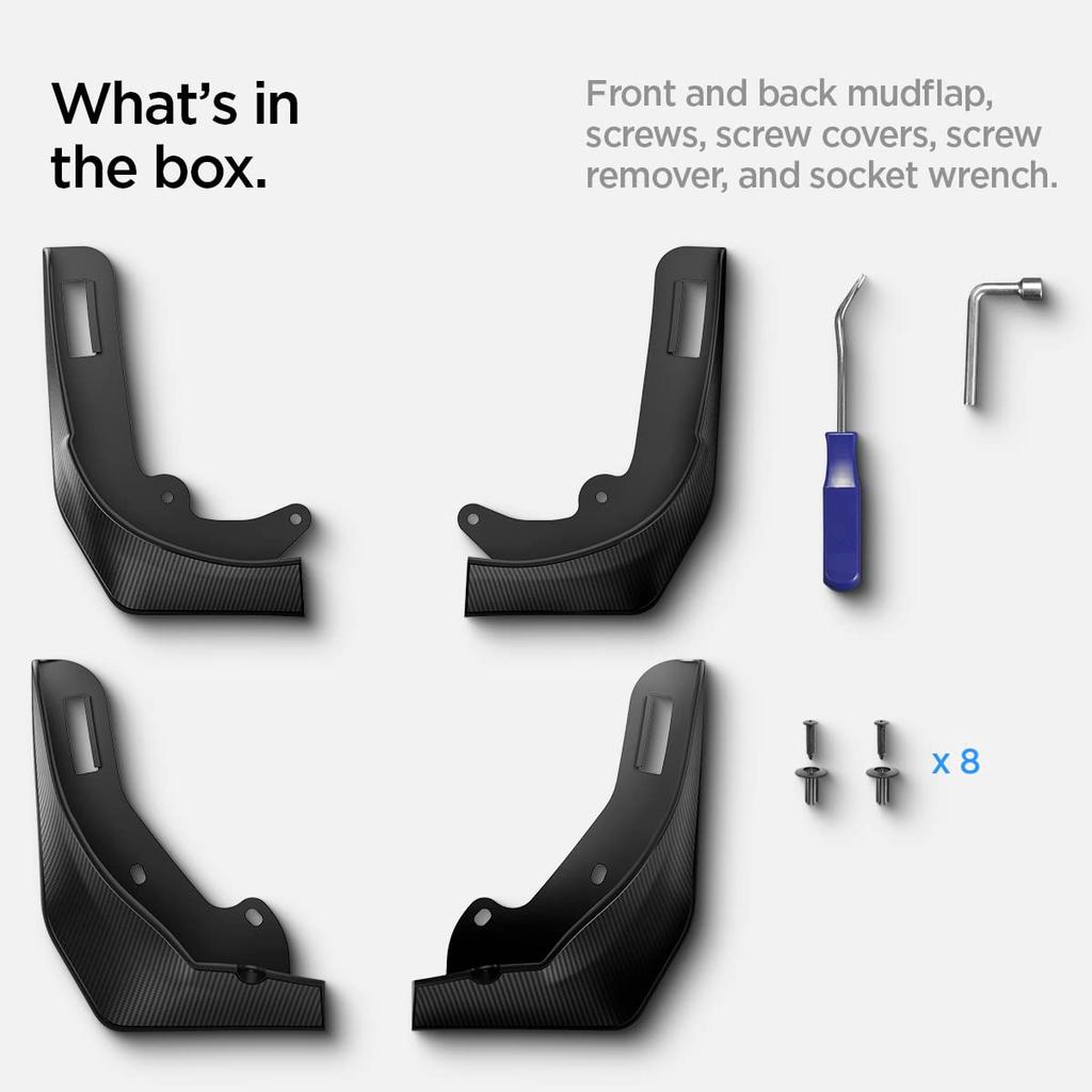 Spigen WeatherBloc Carbon Edition All-in-One Mud Flaps for Tesla Model Y (2023)