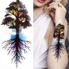 Tatuaggio temporaneo ad acquerello con albero della vita per donne, acchiappasogni, drago, foresta, peonia, adesivo per tatuaggio, finto pizzo, bussola, piuma.