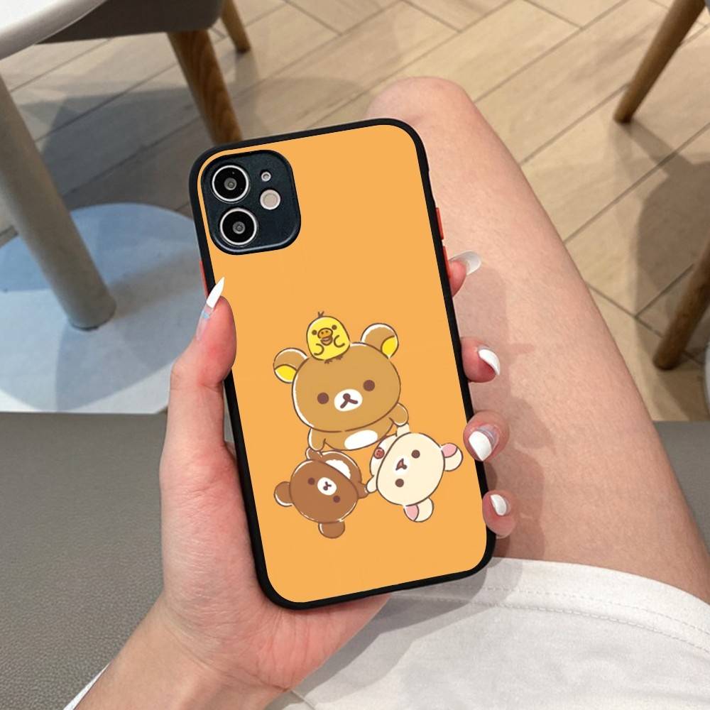 Cute Cartoon R-Rilakkuma Phone Case For IPhone 14 11 12 13 Mini Pro Max 8 7 Plus X XR XS MAX Translucent Matte Cover
