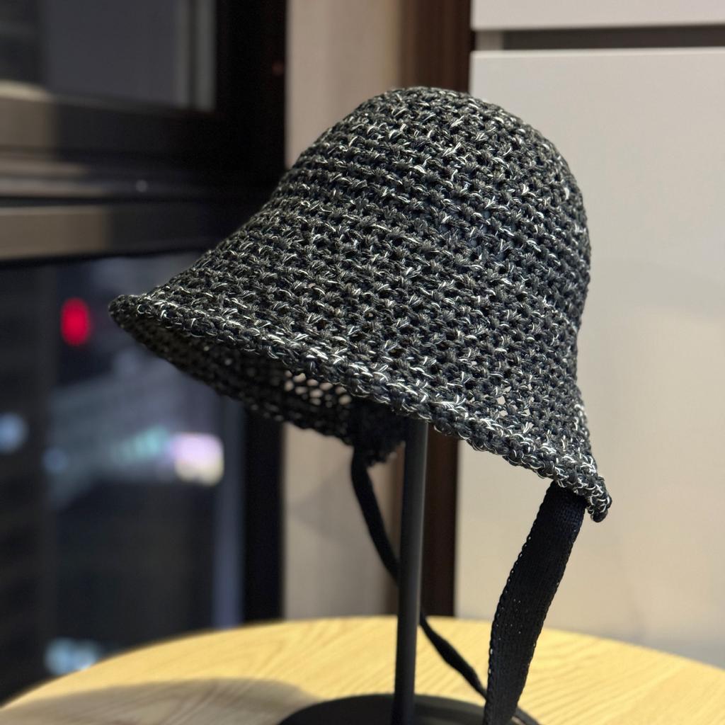 Versatile Retro Lace-up Knitted Fisherman Hat for Women, Autumn Casual New Style, Large Head Circumference, Slit Design, Simple Bucket Hat, Trendy