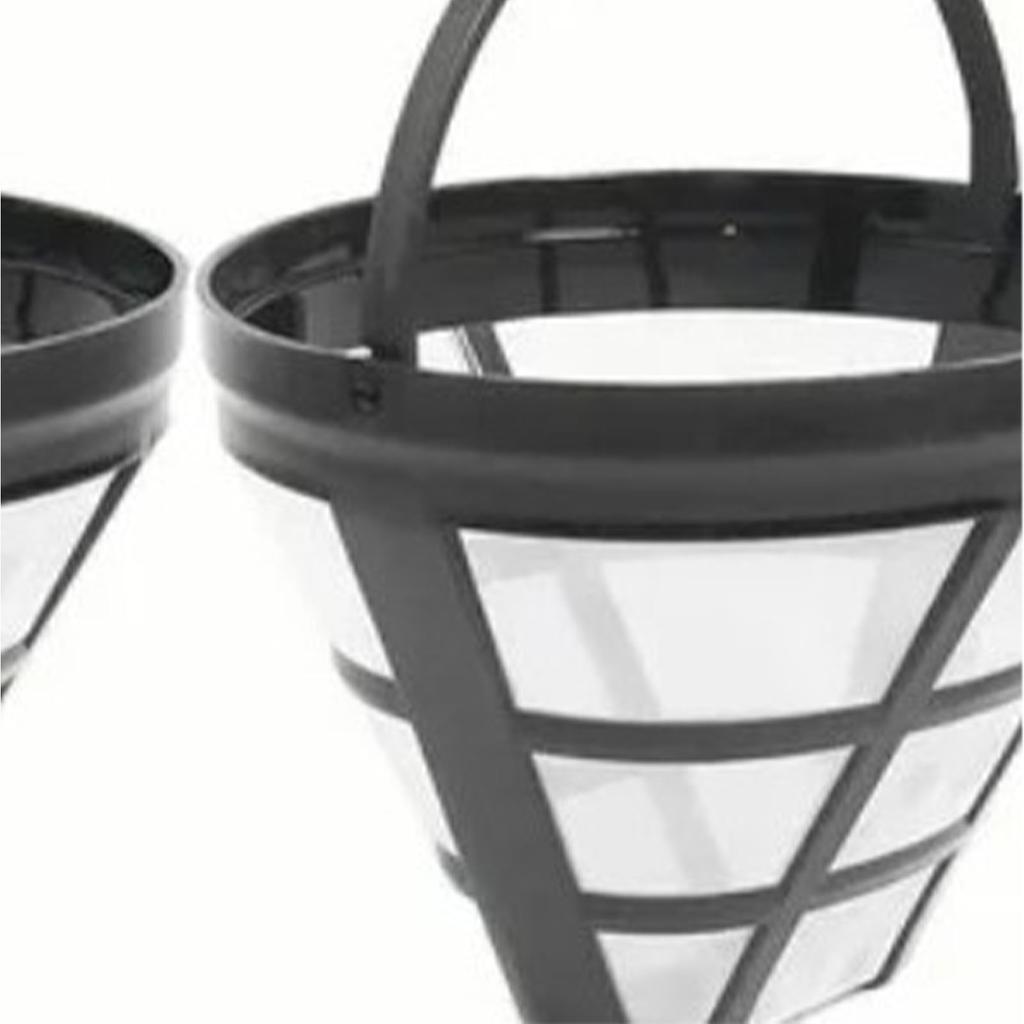 2PCS Reusable Coffee Filter Stainless Steel Nylon Effective Filtering Permanent Cone Coffee Maker