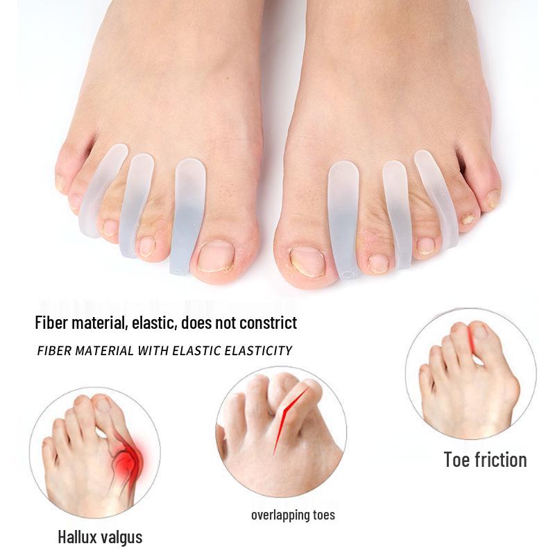 Silicone Hallux Valgus Corrector & Toe Separator with Three-Hole Design, Wearable in Shoes
