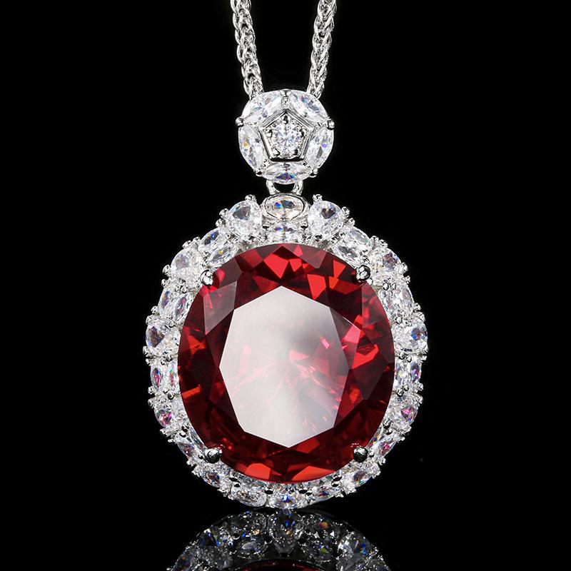 

Ювелирные изделия Медное основание Позолоченная Имитация Красного Корунда Ретро Подвеска 18 * 20