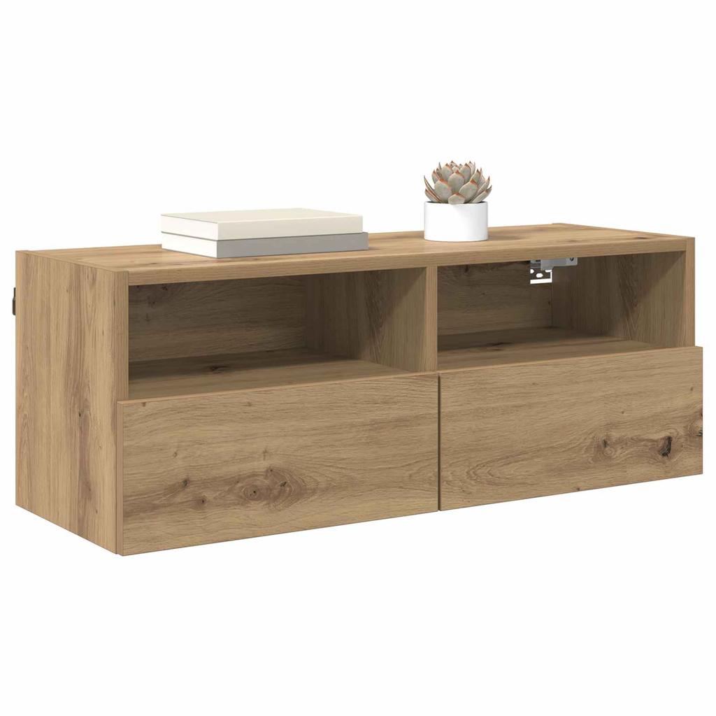 TV Wall Shelves 2 pcs Artisan Oak 80 x 30 x 30 cm Engineered Wood